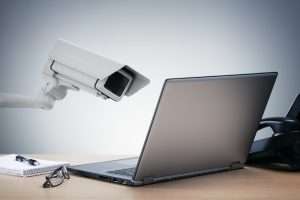 Camera watching laptop